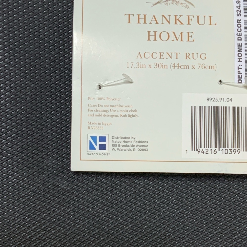 Thankful Home Gnome Rustic Welcome Mat Non Skid Rectangle Neutral 17 x 30 in - Picture 9 of 16